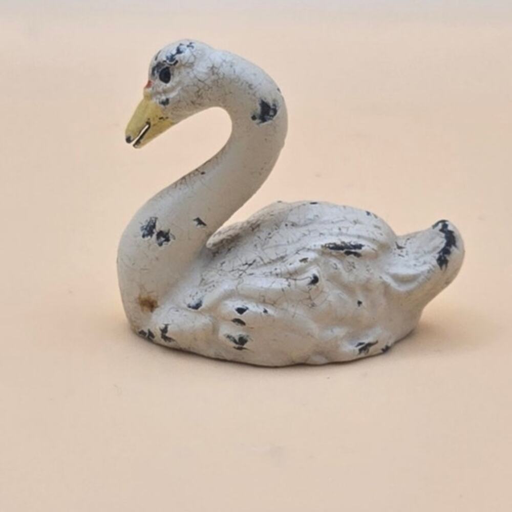VTG Cast Iron Swan Cardholder/Paperweight Pre-Owned - Picture 3 of 6